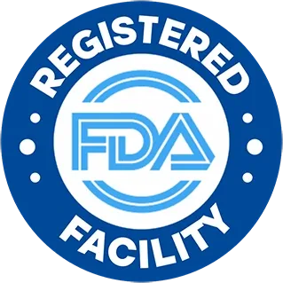 Made in an FDA registered facility badge