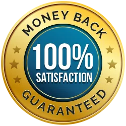 100% satisfaction money back guarantee seal
