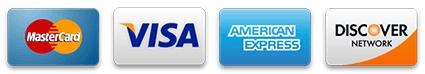 Accepted cards: Mastercard, Visa, American Express, Discover